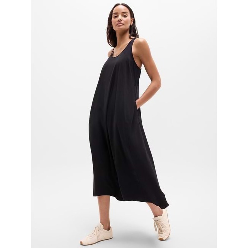 Athleta Presidio Traveler Maxi Dress Black Sleeveless Size XS